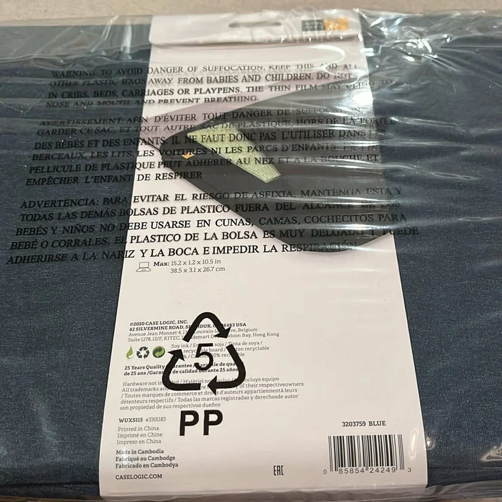 Case Logic Laptop Sleeve-15.6 inches-Blue/NWT